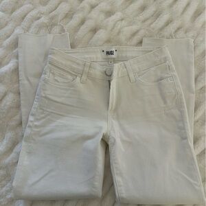 Paige Women's White cropped/ankle Jeans- raw hem